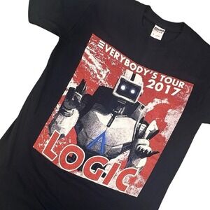 Logic Everybodys Tour 2017 Concert T-Shirt Mens Small Black Joey Bada$$ Jerzees